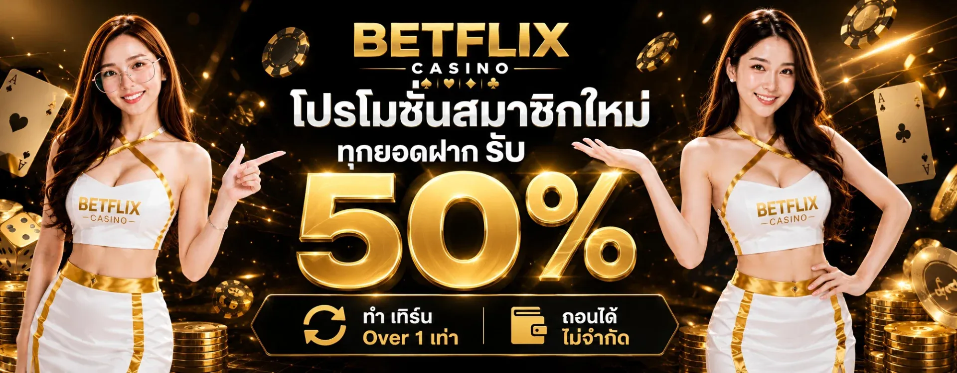 BETFLIX ฝากถอนออโต้ โปรเครดิตฟรี 100%